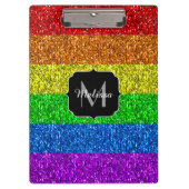 LGBT vlag trilling regenbooglitter sparkle Monogra Klembord (Voorkant)
