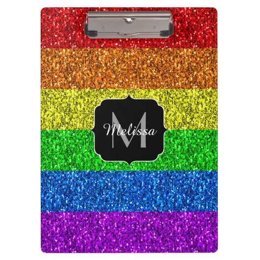 LGBT vlag trilling regenbooglitter sparkle Monogra Klembord (Voorkant)