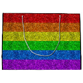 LGBT vlag trilling regenbooglitter sparkle Monogra Large Cadeautasje (Achterkant)
