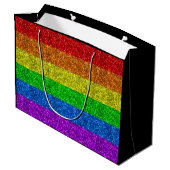 LGBT vlag trilling regenbooglitter sparkle Monogra Large Cadeautasje (Achterkant Gekanteld)