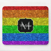 LGBT vlag trilling regenbooglitter sparkle Monogra Muismat (Voorkant)