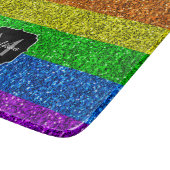 LGBT vlag trilling regenbooglitter sparkle Monogra Snijplank (Hoek)
