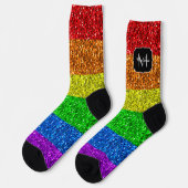 LGBT vlag trilling regenbooglitter sparkle Monogra Sokken (Links)