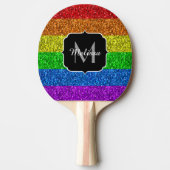 LGBT vlag trilling regenbooglitter sparkle Monogra Tafeltennisbatje (Voorkant)