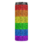 LGBT vlag trilling regenbooglitter sparkle Monogra Thermosbeker (Achterkant)