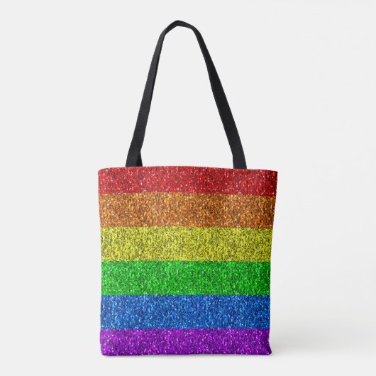 LGBT vlag trilling regenbooglitter sparkle Monogra Tote Bag (Achterkant)
