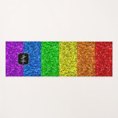 LGBT vlag trilling regenbooglitter sparkle Monogra Yogamat (Voorkant (horizontaal))