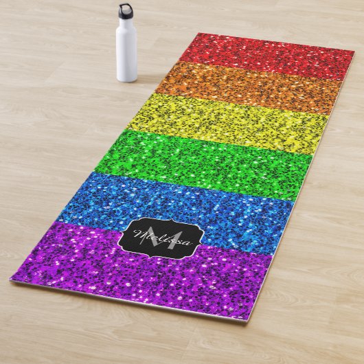LGBT vlag trilling regenbooglitter sparkle Monogra Yogamat (In situ)