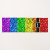 LGBT vlag trilling regenbooglitter sparkle Monogra Yogamat (Voorkant (horizontaal))