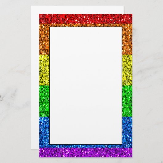 LGBT vlag trilling regenbooglitter sparkles Briefpapier (Voorkant / Achterkant)