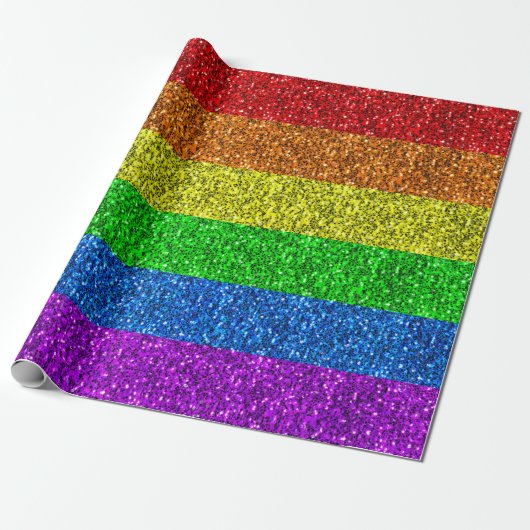 LGBT vlag trilling regenbooglitter sparkles Cadeaupapier (Uitgerold)