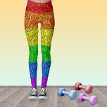 LGBT vlag trilling regenbooglitter sparkles Leggings<br><div class="desc">Unieke mode-achtige kleding leggings met een dunne LGBT-vlag in levendige rode,  oranje,  gele,  groene,  blauwe en paarse,  levendige glittersparkles. *foto van sparkles niet echt glitter!</div>