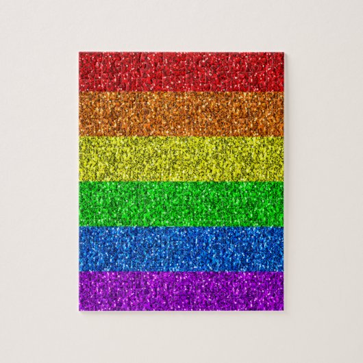 LGBT vlag trilling regenbooglitter sparkles Legpuzzel (Verticaal)