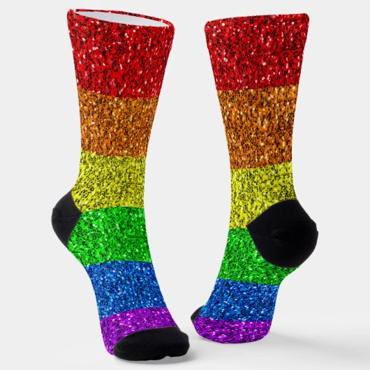 LGBT vlag trilling regenbooglitter sparkles Sokken (Gebogen)