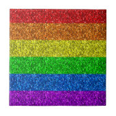 LGBT vlag trilling regenbooglitter sparkles Tegeltje (Voorkant)