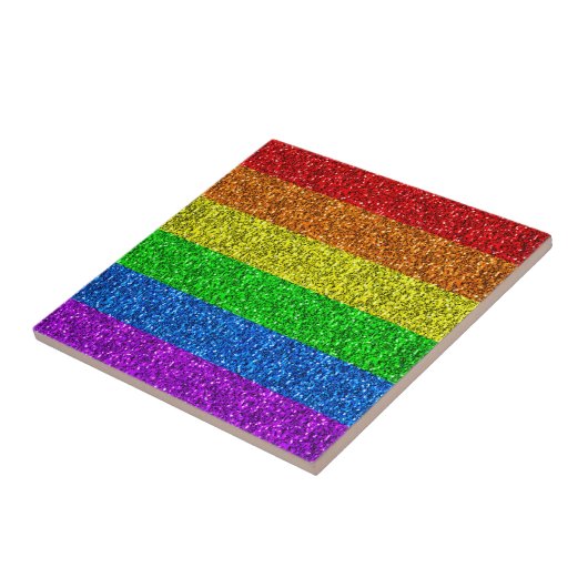 LGBT vlag trilling regenbooglitter sparkles Tegeltje (Zijkant)