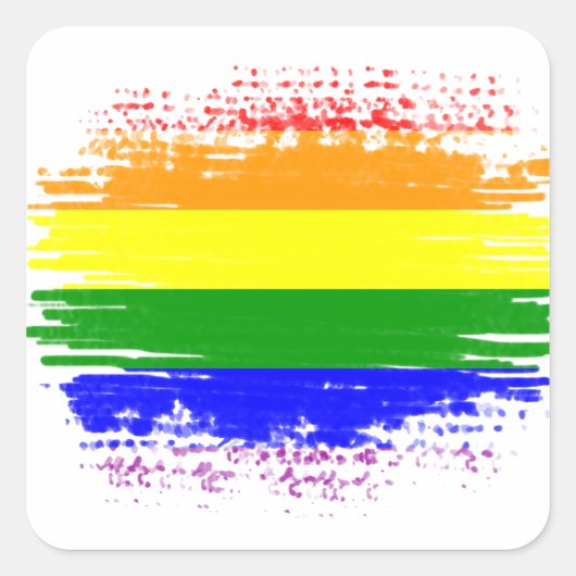 LGBT-vlag Vierkante Sticker (Voorkant)
