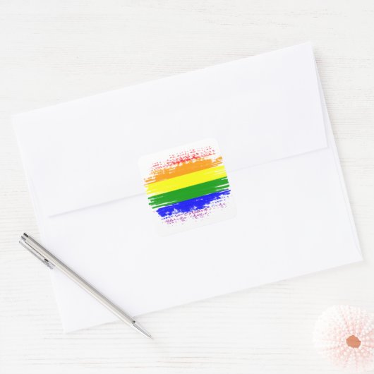 LGBT-vlag Vierkante Sticker (Envelop)