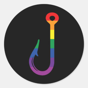 Lgbt Vlag Vishaak Homovisser Queer Pride Regen Ronde Sticker