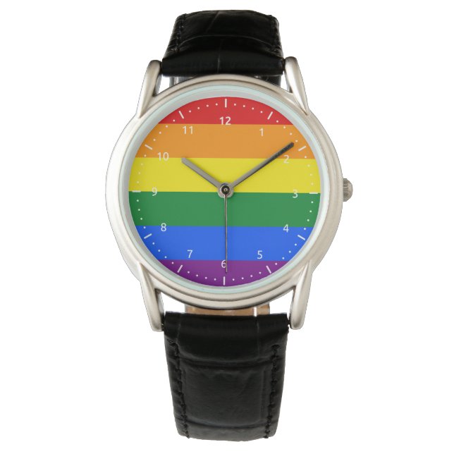 LGBT-vlag volgen Horloge (Voorkant)