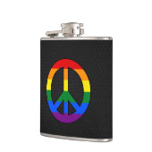 LGBT-vlag vredesteken fles Heupfles (Links)