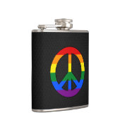 LGBT-vlag vredesteken fles Heupfles (Rechts)