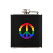 LGBT-vlag vredesteken fles Heupfles (Achterkant)