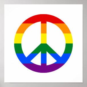 LGBT-vlag vredesteken poster