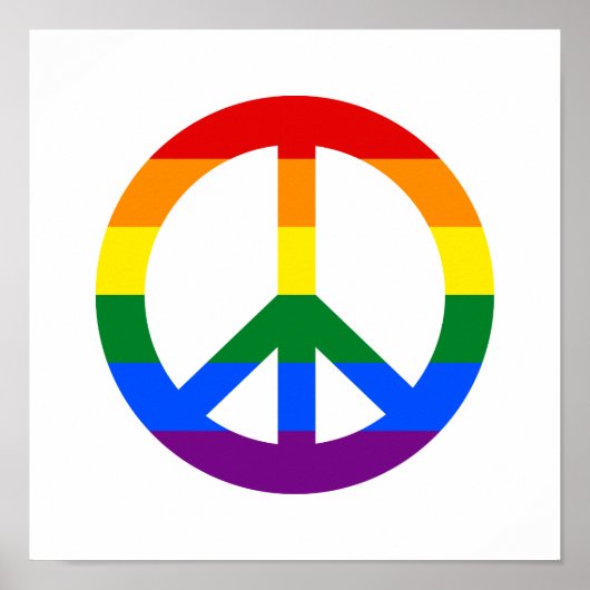 LGBT-vlag vredesteken poster (Voorkant)