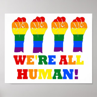 LGBT-vlag We zijn allemaal een menselijke pride ma Poster
