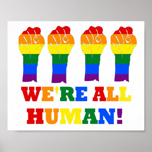 LGBT-vlag We zijn allemaal een menselijke pride ma Poster (Voorkant)