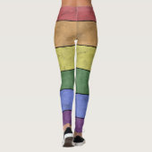  LGBT-vlaggenpride verontruste zwarte lijnen Leggings (Achterkant)