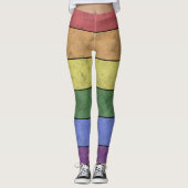 LGBT-vlaggenpride verontruste zwarte lijnen Leggings (Voorkant)