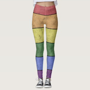 LGBT-vlaggenpride verontruste zwarte lijnen Leggings
