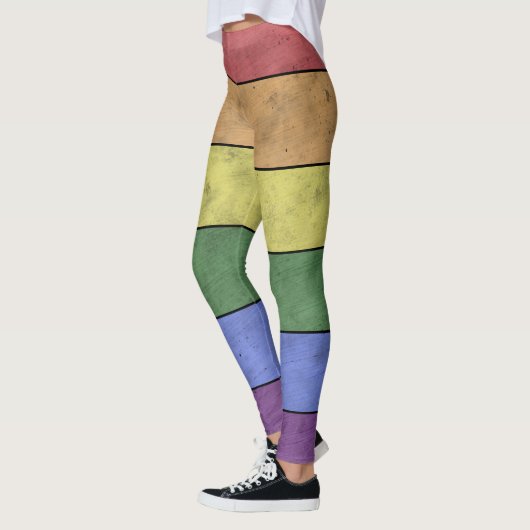 LGBT-vlaggenpride verontruste zwarte lijnen Leggings (Links)