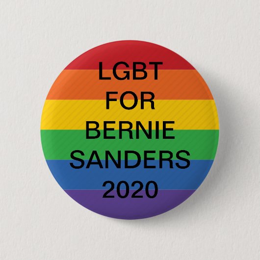 LGBT voor Bernie Sanders 2020 Button (Voorkant)