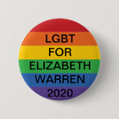 LGBT voor Elizabeth Warren President 2020 Button (Voorkant)