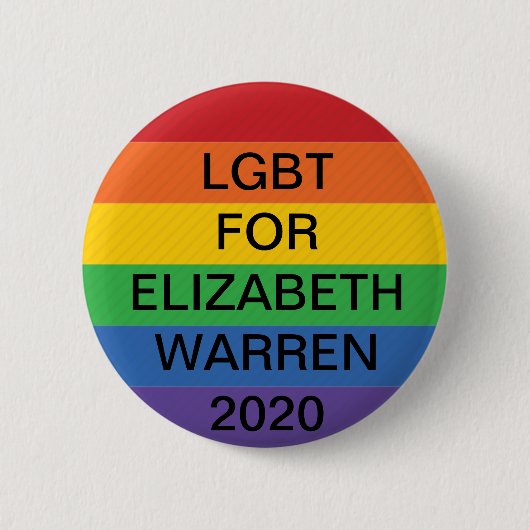 LGBT voor Elizabeth Warren President 2020 Button (Voorkant)