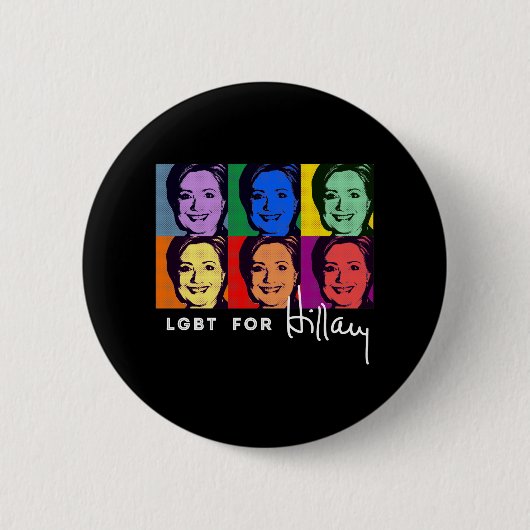 LGBT voor Hillary Clinton - Pop Art -.png Ronde Button 5,7 Cm (Voorkant)