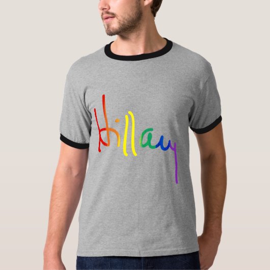 LGBT voor hillary - regenboogvlag - T-shirt (Voorkant)