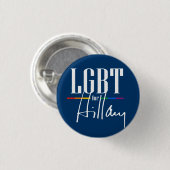 LGBT VOOR HILLARY RONDE BUTTON 3,2 CM (Voorkant /achterkant)