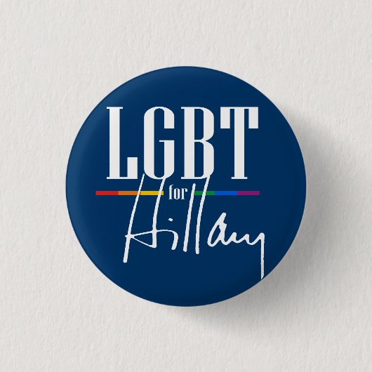 LGBT VOOR HILLARY RONDE BUTTON 3,2 CM (Voorkant)
