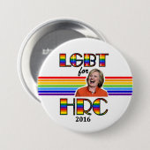 LGBT voor Hillary Ronde Button 7,6 Cm (Voorkant /achterkant)