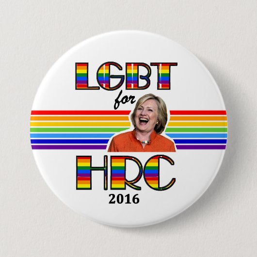 LGBT voor Hillary Ronde Button 7,6 Cm (Voorkant)