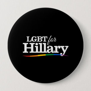 LGBT voor Hillary - zwart wit- Ronde Button 4,0 Cm