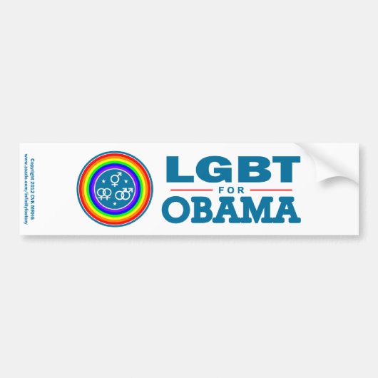 LGBT voor OBAMA Bumpersticker (Voorkant)