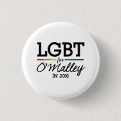 LGBT voor O'Malley 2016 Ronde Button 3,2 Cm (Voorkant)