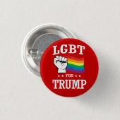 LGBT VOOR TRUMP RONDE BUTTON 3,2 CM (Voorkant /achterkant)
