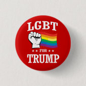 LGBT VOOR TRUMP RONDE BUTTON 3,2 CM (Voorkant)