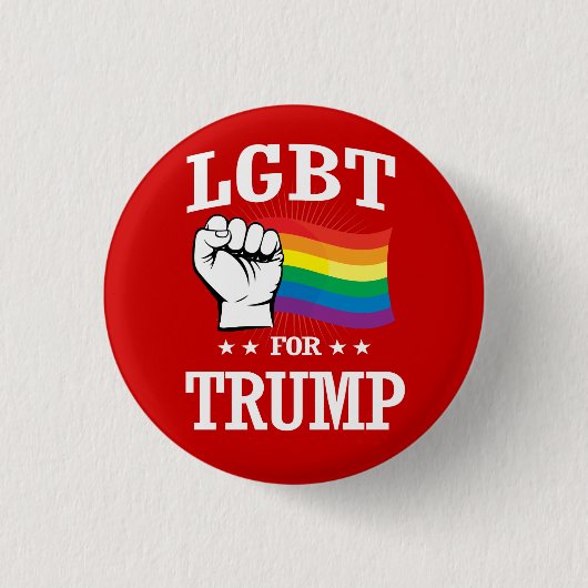 LGBT VOOR TRUMP RONDE BUTTON 3,2 CM (Voorkant)